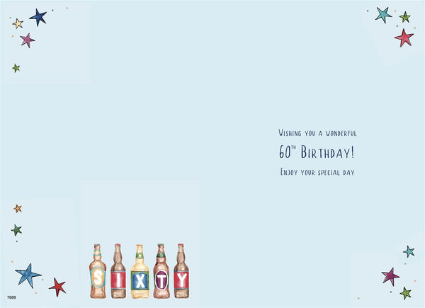 Brother 60th birthday card - birthday beers