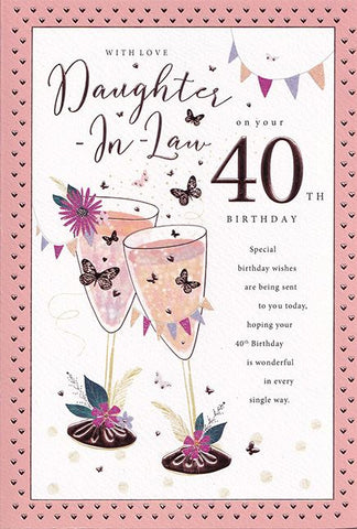 Daughter in law 40th birthday card- birthday drinks