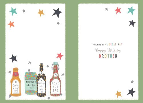 Brother birthday card - birthday beers