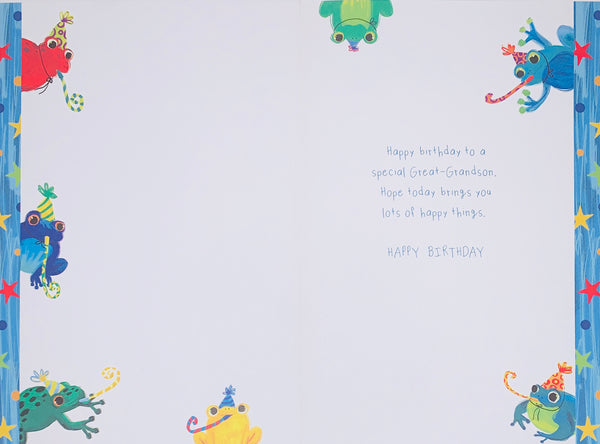 Great Grandson birthday card - frogs