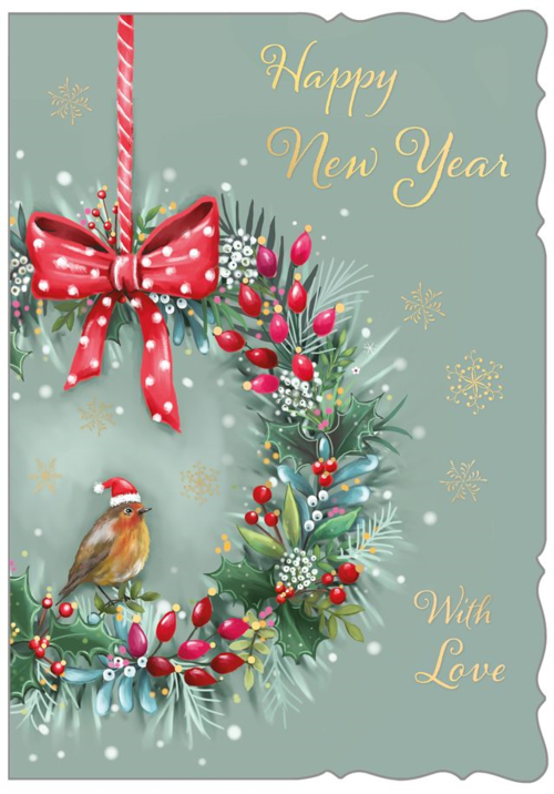 New year card- festive wreath