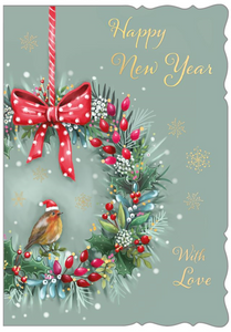 New year card- festive wreath