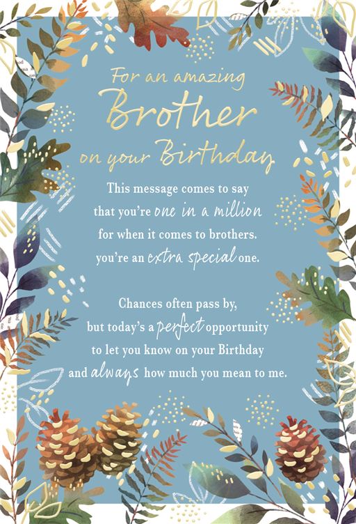 Brother birthday card - sentimental verse