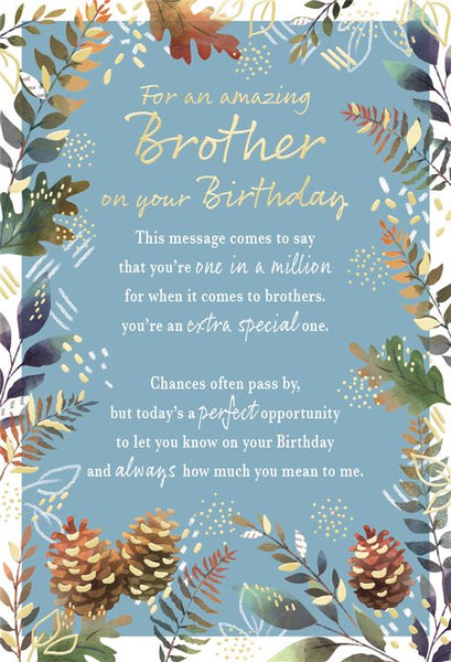 Brother birthday card - sentimental verse