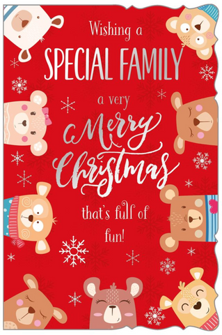 To a special family Christmas card - cute bears