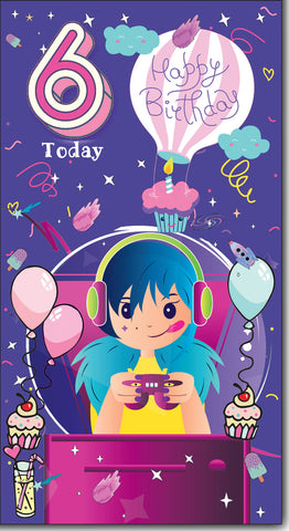 Age 6 birthday card- gamer