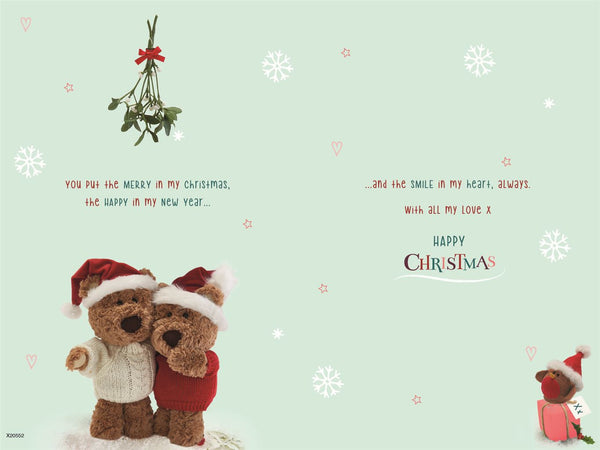 One i love Christmas card - cute bear