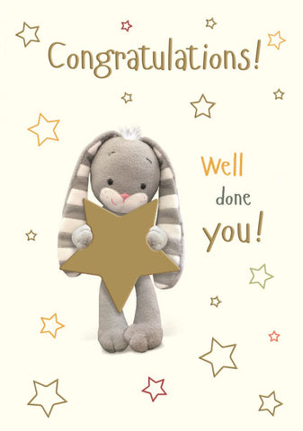 Congratulations card- cute rabbit