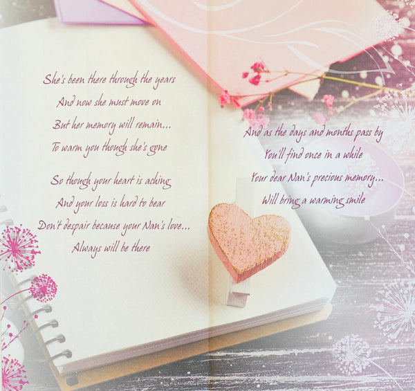 Loss of your Nan Sympathy card - caring words