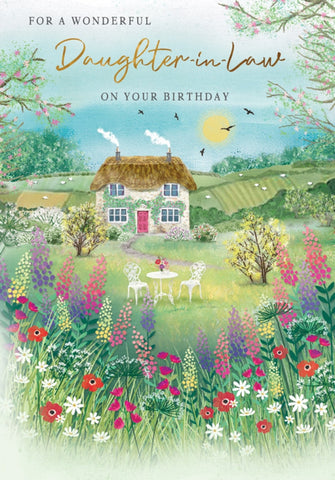 Daughter in law birthday card- country cottage