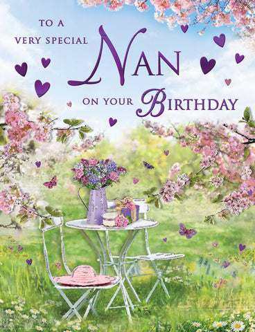 Nan birthday card- flowers