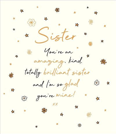 Sister birthday card- amazing sister