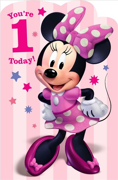 Minnie Mouse age 1 birthday card – Cards Through The Post.com