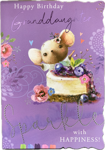 Granddaughter birthday card- cute mouse