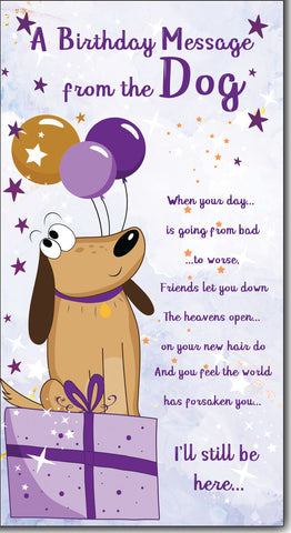 Birthday card from the dog