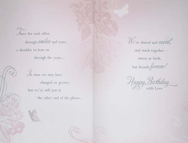 Sister birthday card - sentimental verse