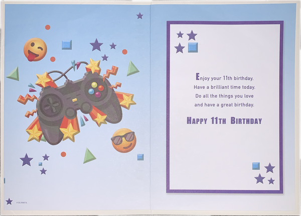 Age 11 birthday card - gamer