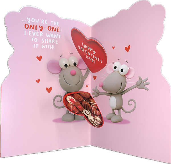 Funny Valentine’s Day card - POP UP hearts