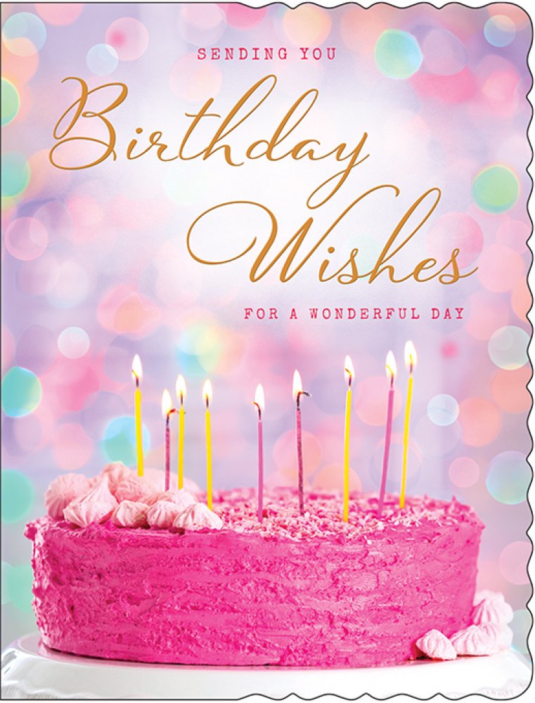 Birthday card for her- pink cake