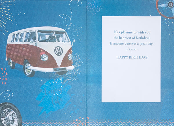 Birthday card for him - camper van