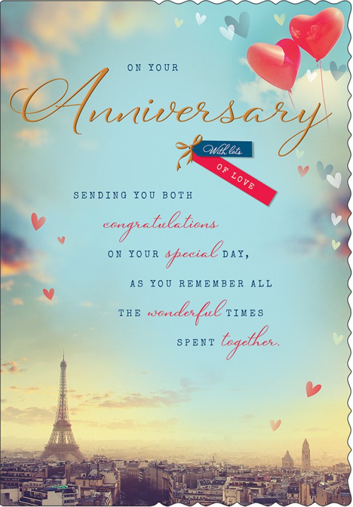 Wedding anniversary card- Paris romance