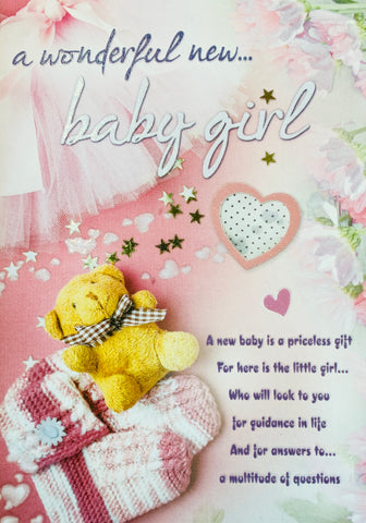 Birth of a baby girl congratulations card- sentimental