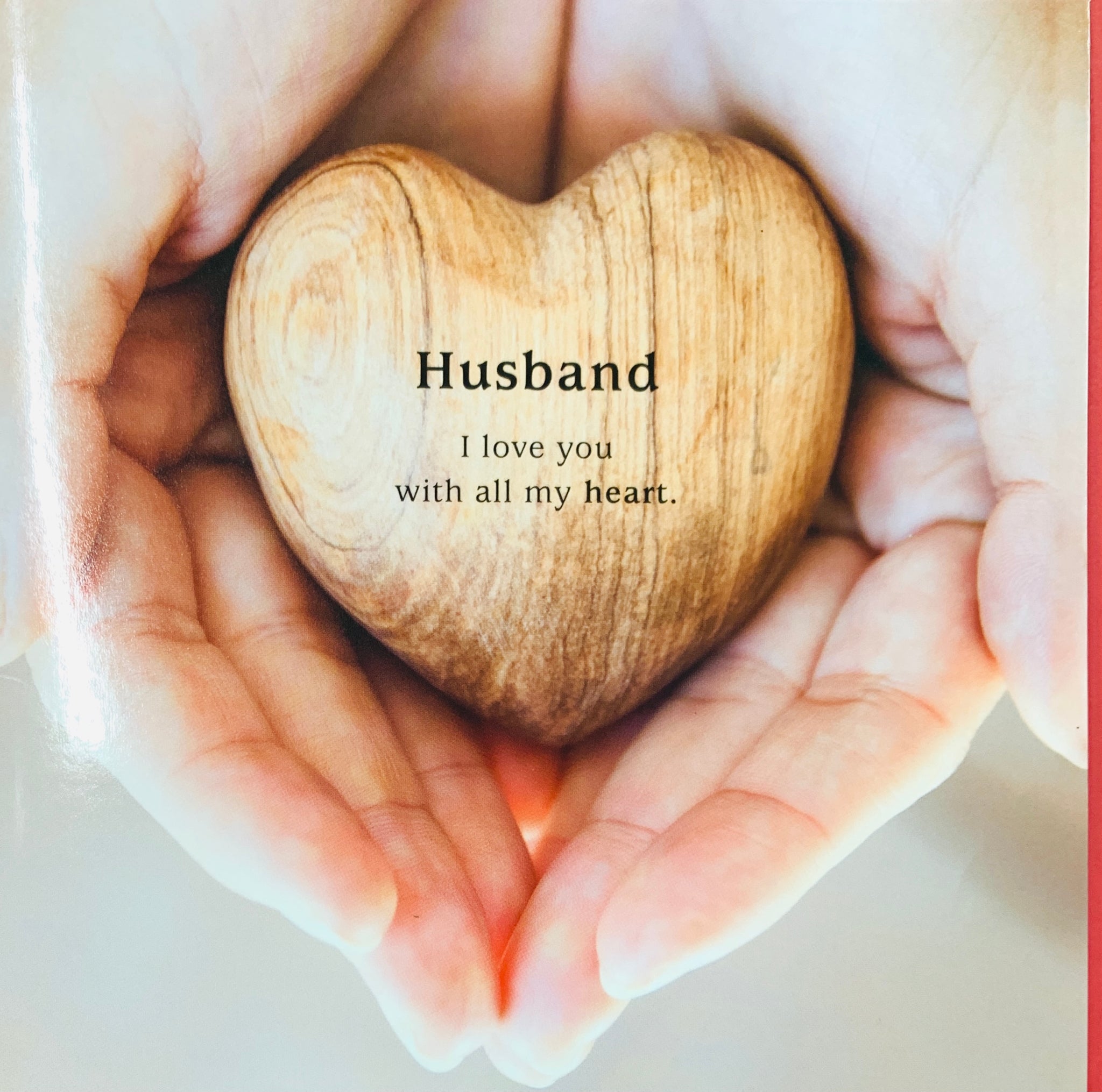 Husband Valentines card - heart in hands