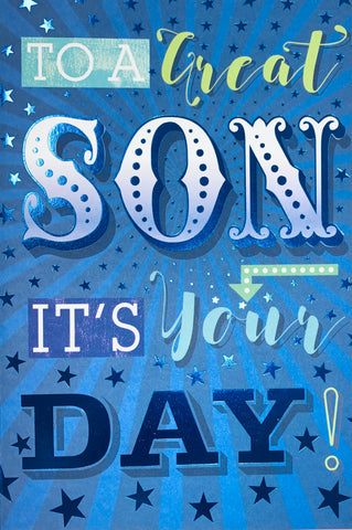 Son birthday card contemporary design