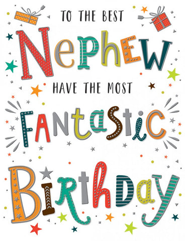 Nephew birthday card -Dazzles