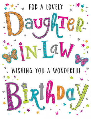 Daughter in law birthday card - Dazzles