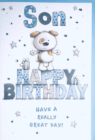 Son birthday card - cute dog