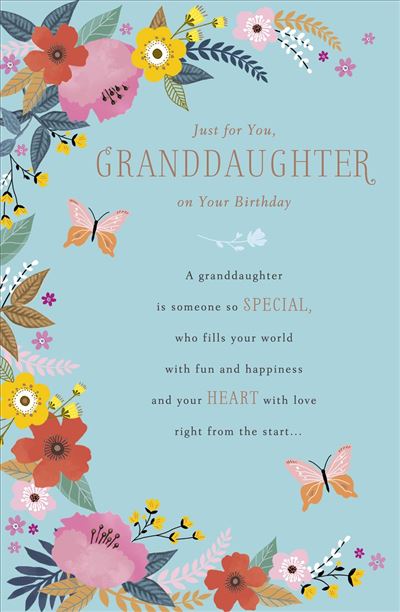 Granddaughter birthday card- sentimental verse – Cards Through The Post.com