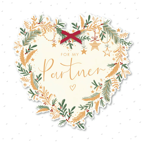 Partner Christmas card - Xmas wreath