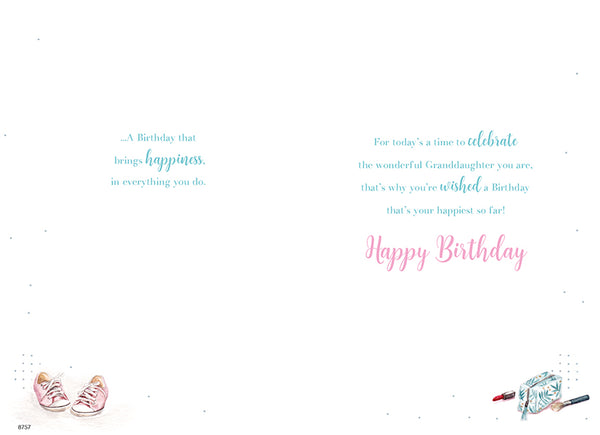 Granddaughter birthday card - mobile phone and laptop