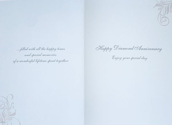 Diamond wedding anniversary card- hearts