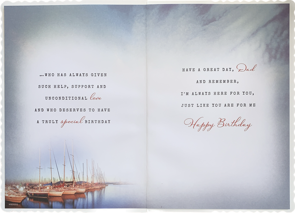 Dad birthday card- picturesque harbour