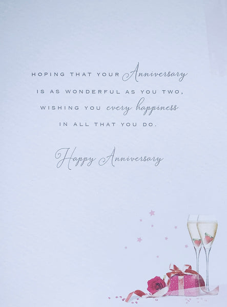 Your wedding anniversary card - champagne and flowers