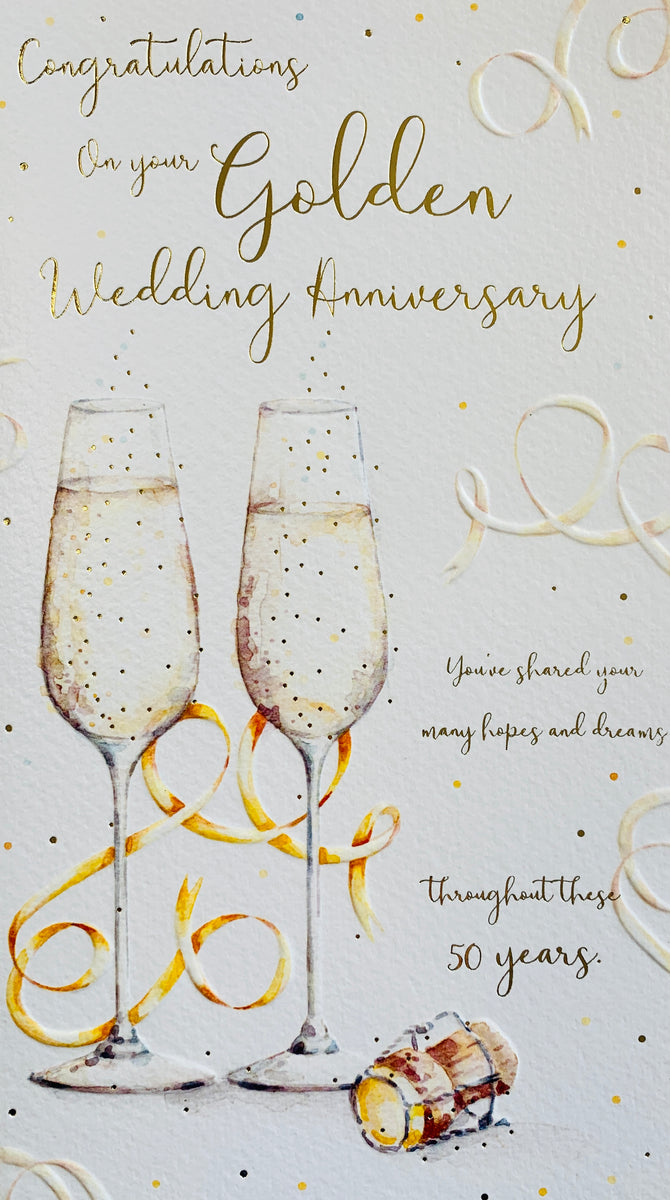 Golden wedding anniversary card – Cards Through The Post.com