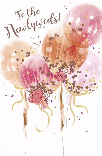 Newly weds card - confetti and balloons