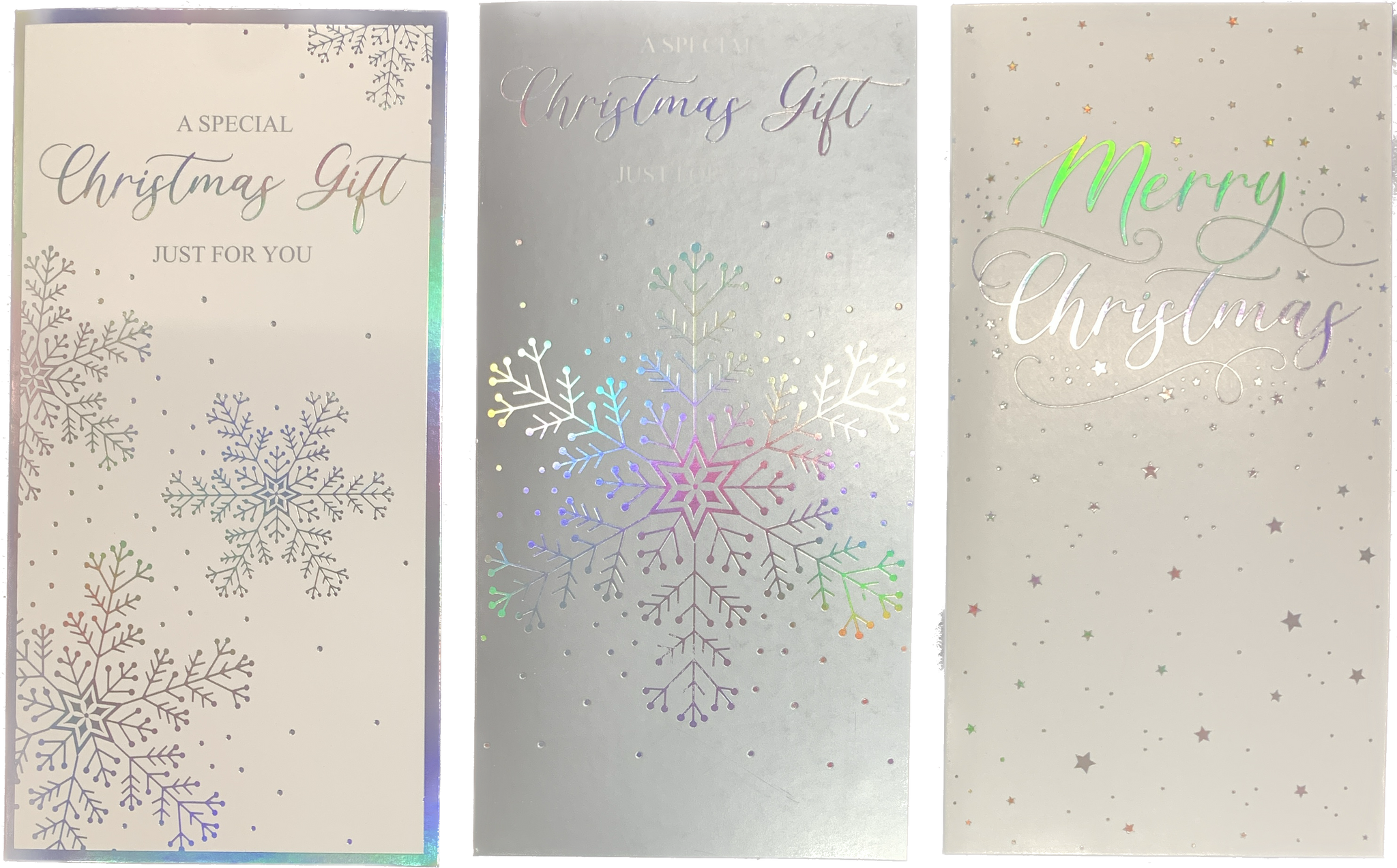 3 x Luxury Christmas gift wallet- Silver and white Xmas money wallet