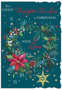 Daughter-in-law Christmas card - Xmas flowers