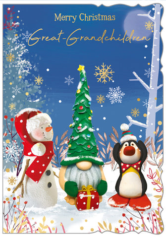 Great-Grandchildren Christmas card - cute