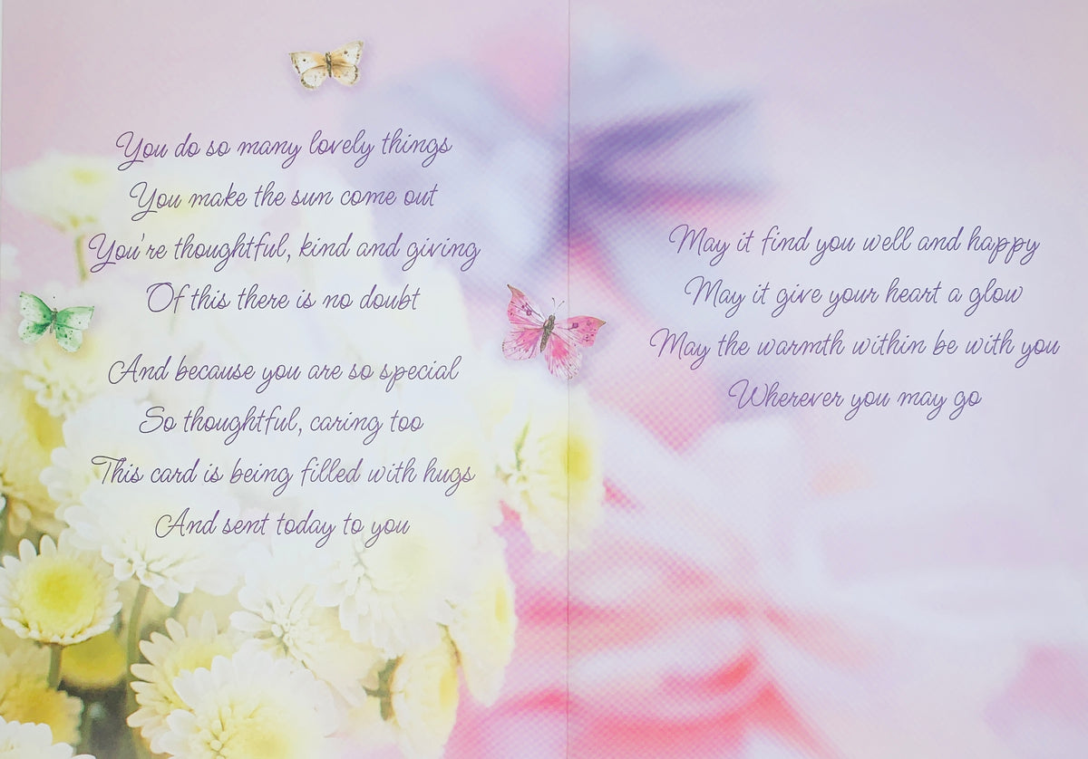 80th birthday card - flowers and long verse – Cards Through The Post.com