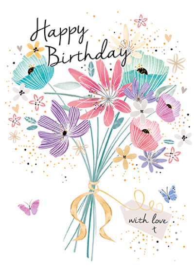 General birthday card for her- flowers – Cards Through The Post.com